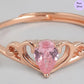 Crowned Grace 925 Silver Ring in Rose Gold (Adjustable)