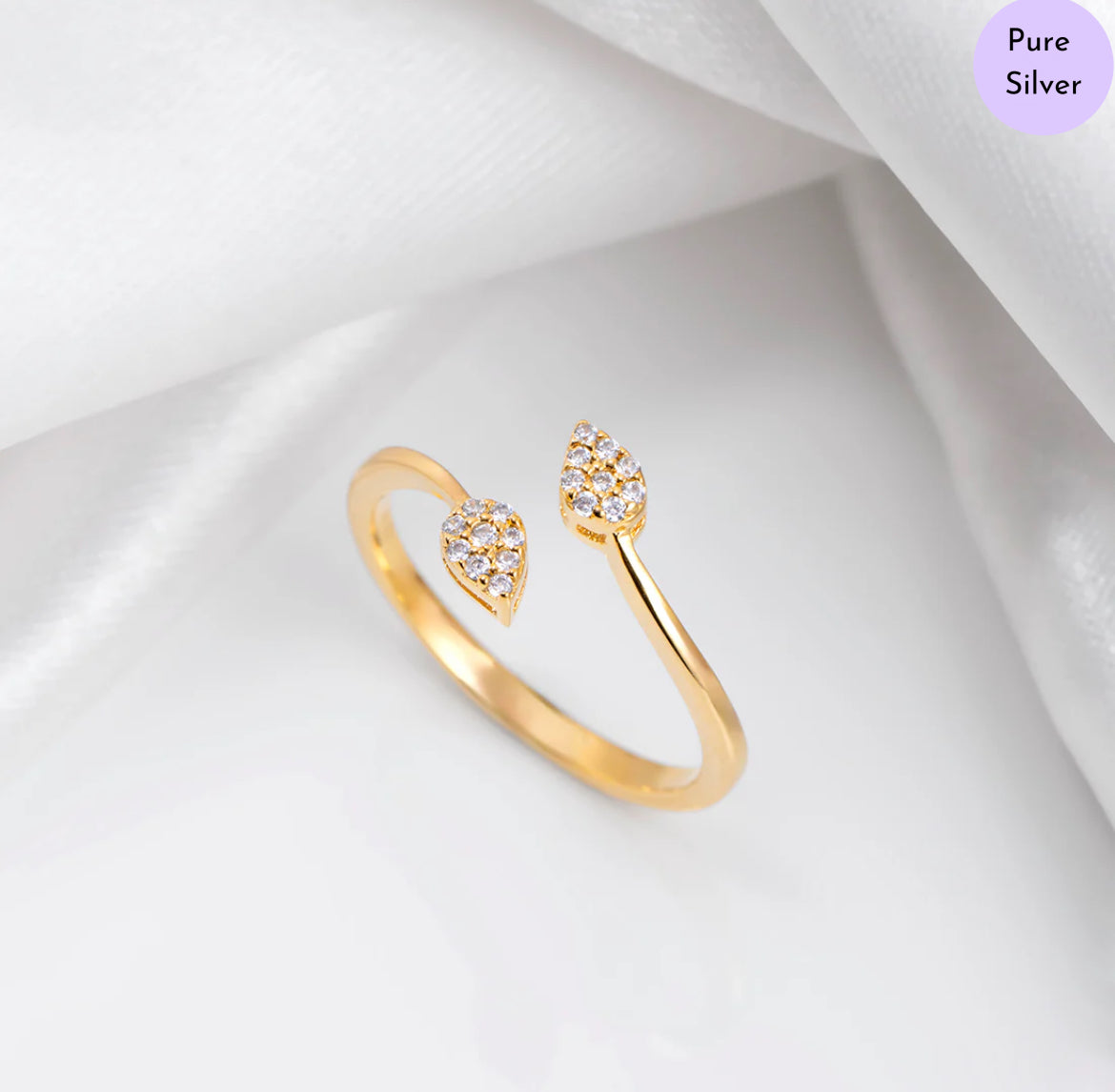 The Empress Glow Gold Plated 925 Sterling Silver Ring