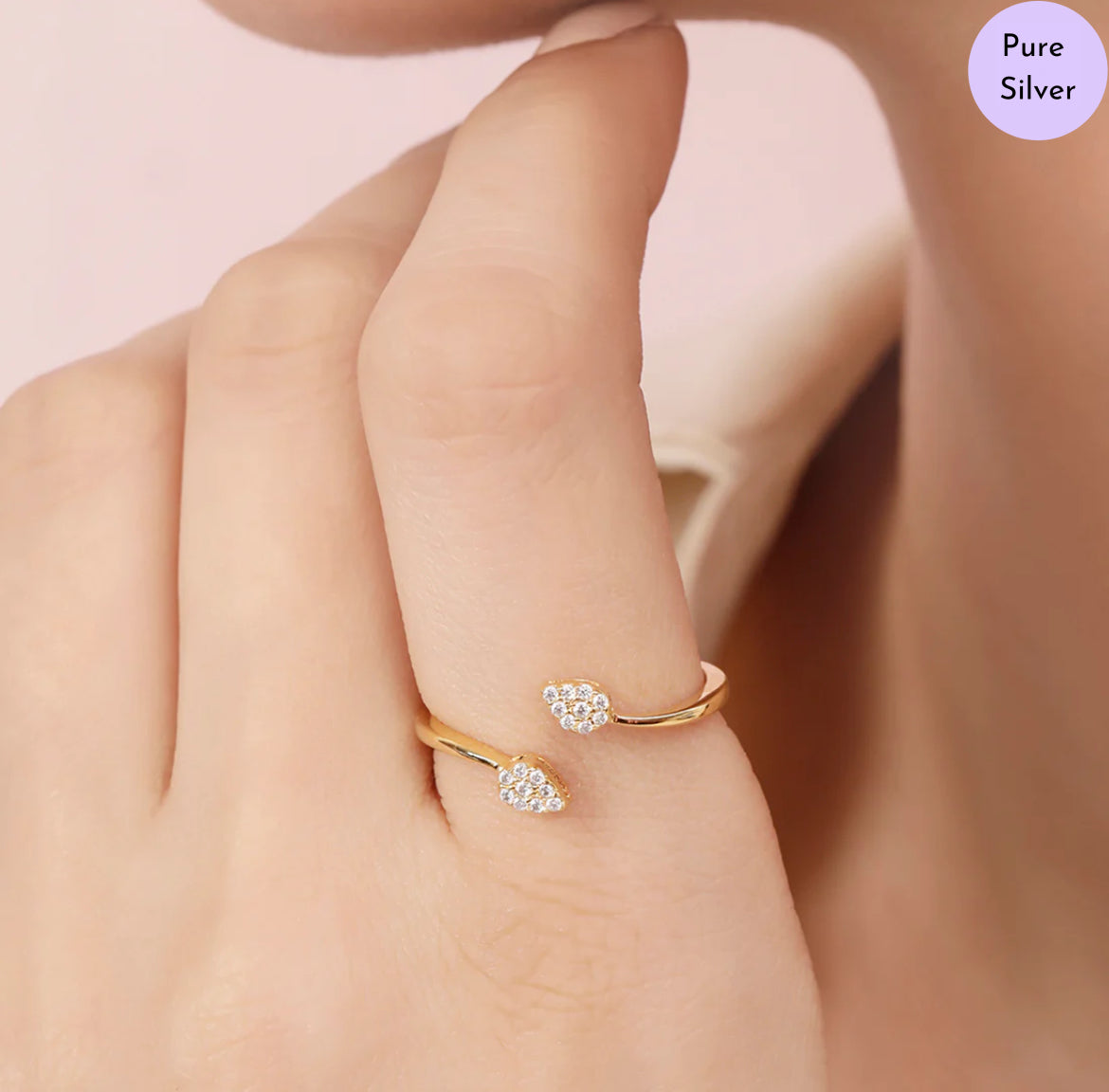 The Empress Glow Gold Plated 925 Sterling Silver Ring