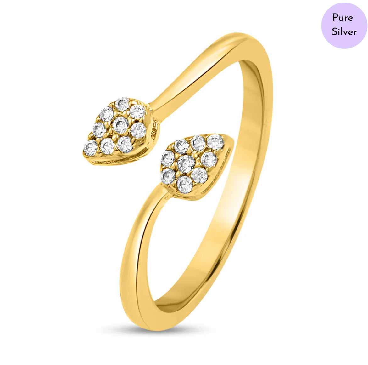 The Empress Glow Gold Plated 925 Sterling Silver Ring
