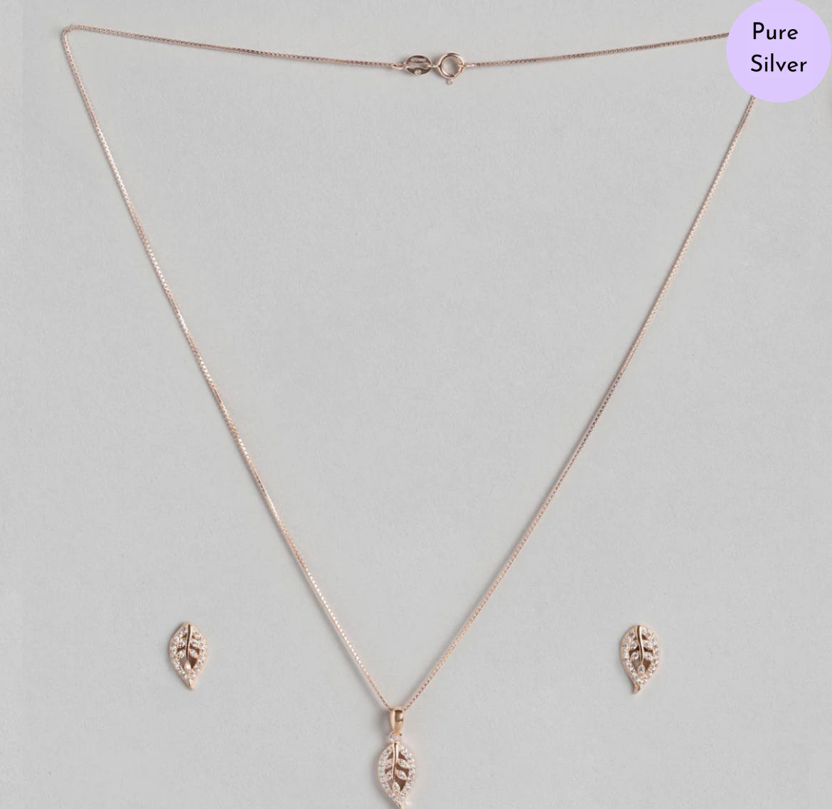 Majestic Muse Rose Gold Plated 925 Sterling Silver Jewellery Set