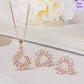 Amber Leaf Rose Gold-Plated 925 Sterling Silver Jewelry Set