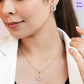 Amber Leaf Rose Gold-Plated 925 Sterling Silver Jewelry Set