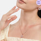 Amber Leaf Rose Gold-Plated 925 Sterling Silver Jewelry Set