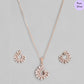 Amber Leaf Rose Gold-Plated 925 Sterling Silver Jewelry Set