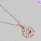 Amber Leaf Rose Gold-Plated 925 Sterling Silver Jewelry Set
