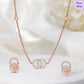 Willow Kiss Linked Rose Gold Plated 925 Silver Jewellery Set