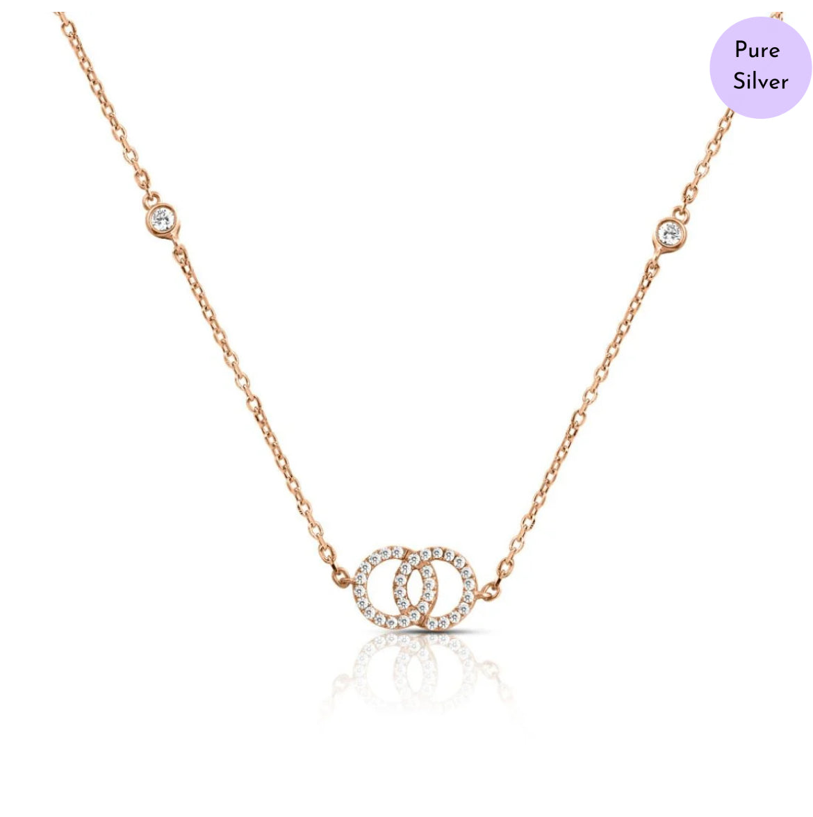 Willow Kiss Linked Rose Gold Plated 925 Silver Jewellery Set