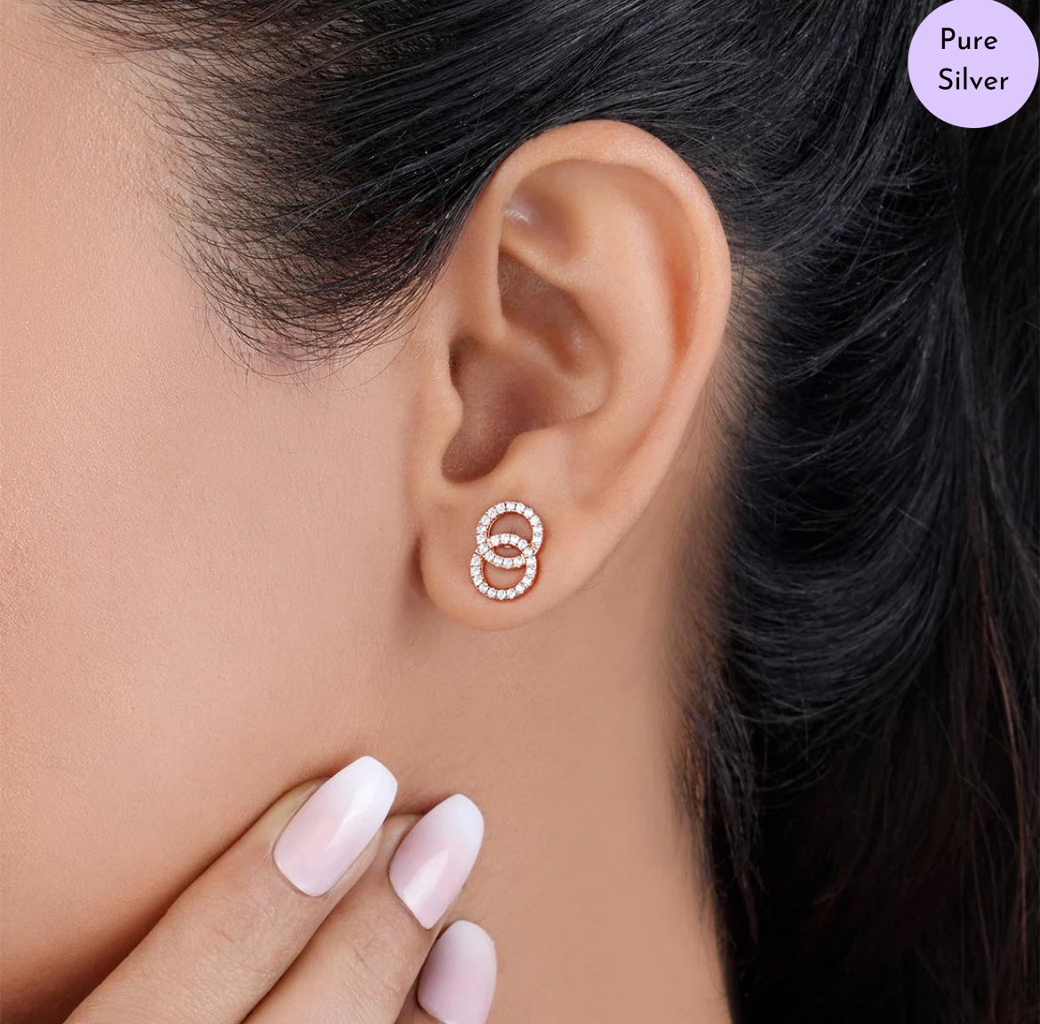 Willow Kiss Linked Rose Gold Plated 925 Silver Jewellery Set