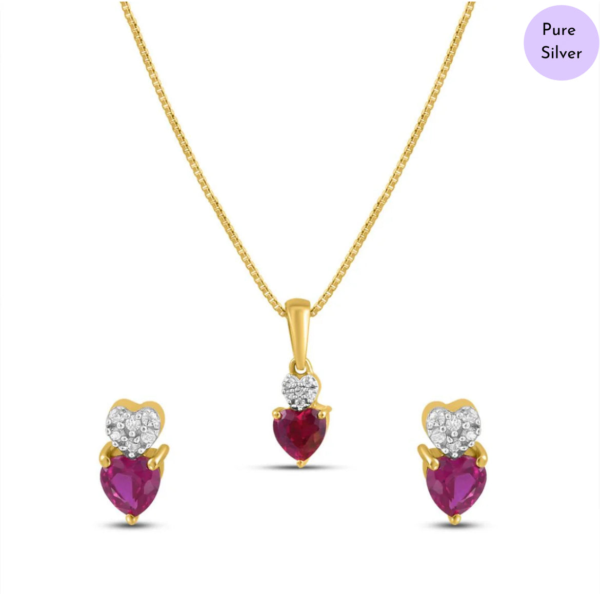 Rose Veil Gold Plated 925 Sterling Silver Jewellery Set