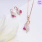 Peacock Glint Rose Gold Plated 925 Sterling Silver Jewellery Set