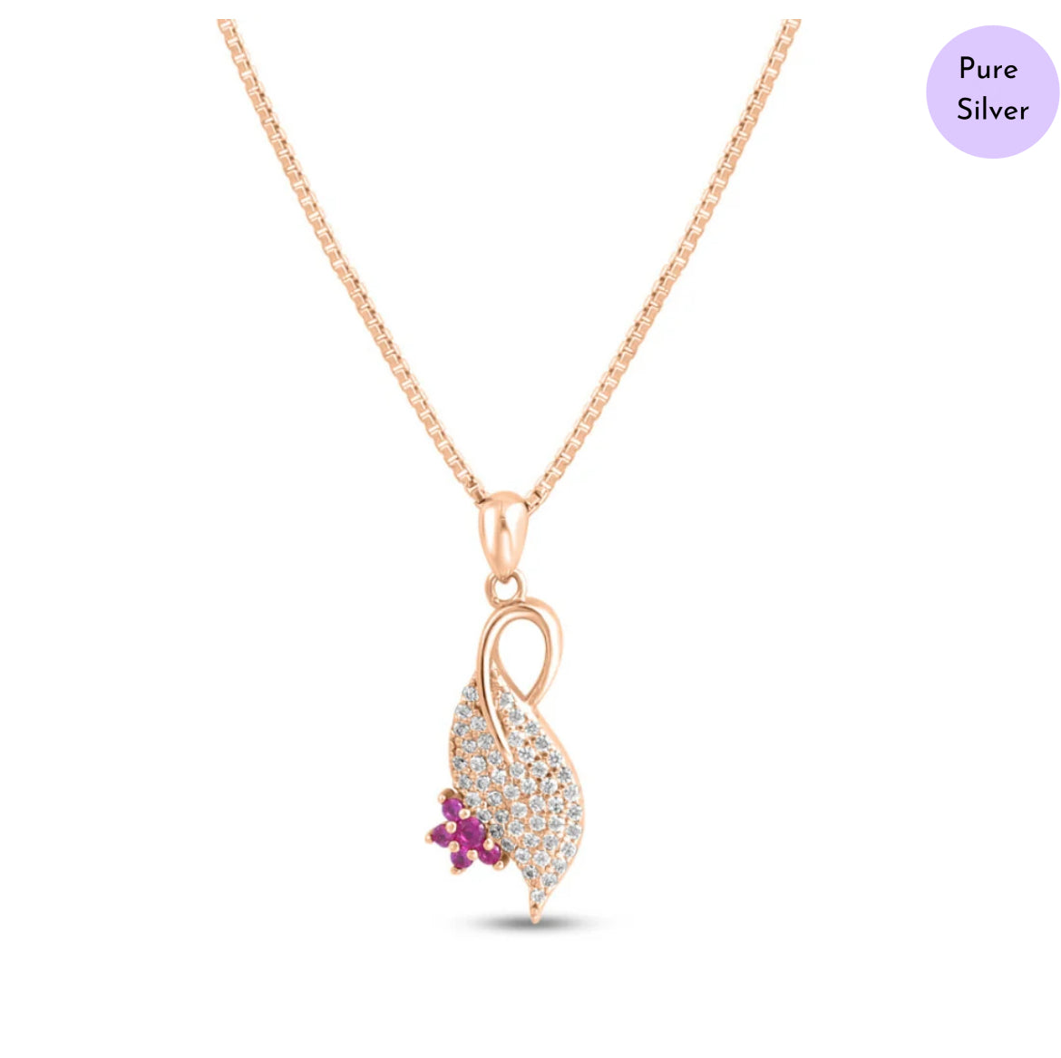 Peacock Glint Rose Gold Plated 925 Sterling Silver Jewellery Set