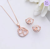 Aurora Crest Rose Gold Plated 925 Sterling Silver Jewelry Set