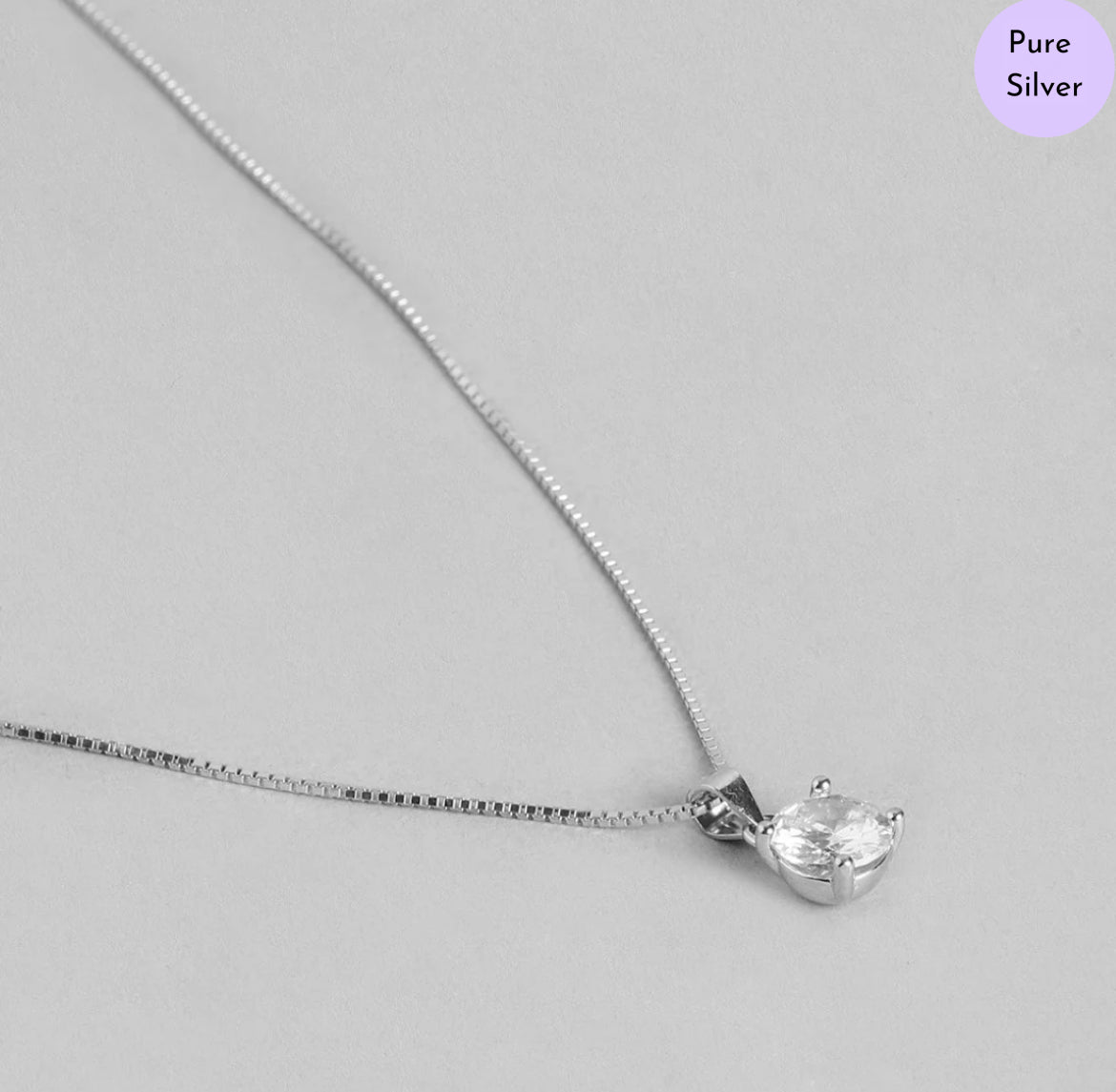 Petal Shine Solitaire Rhodium Plated 925 Silver Jewelry Set