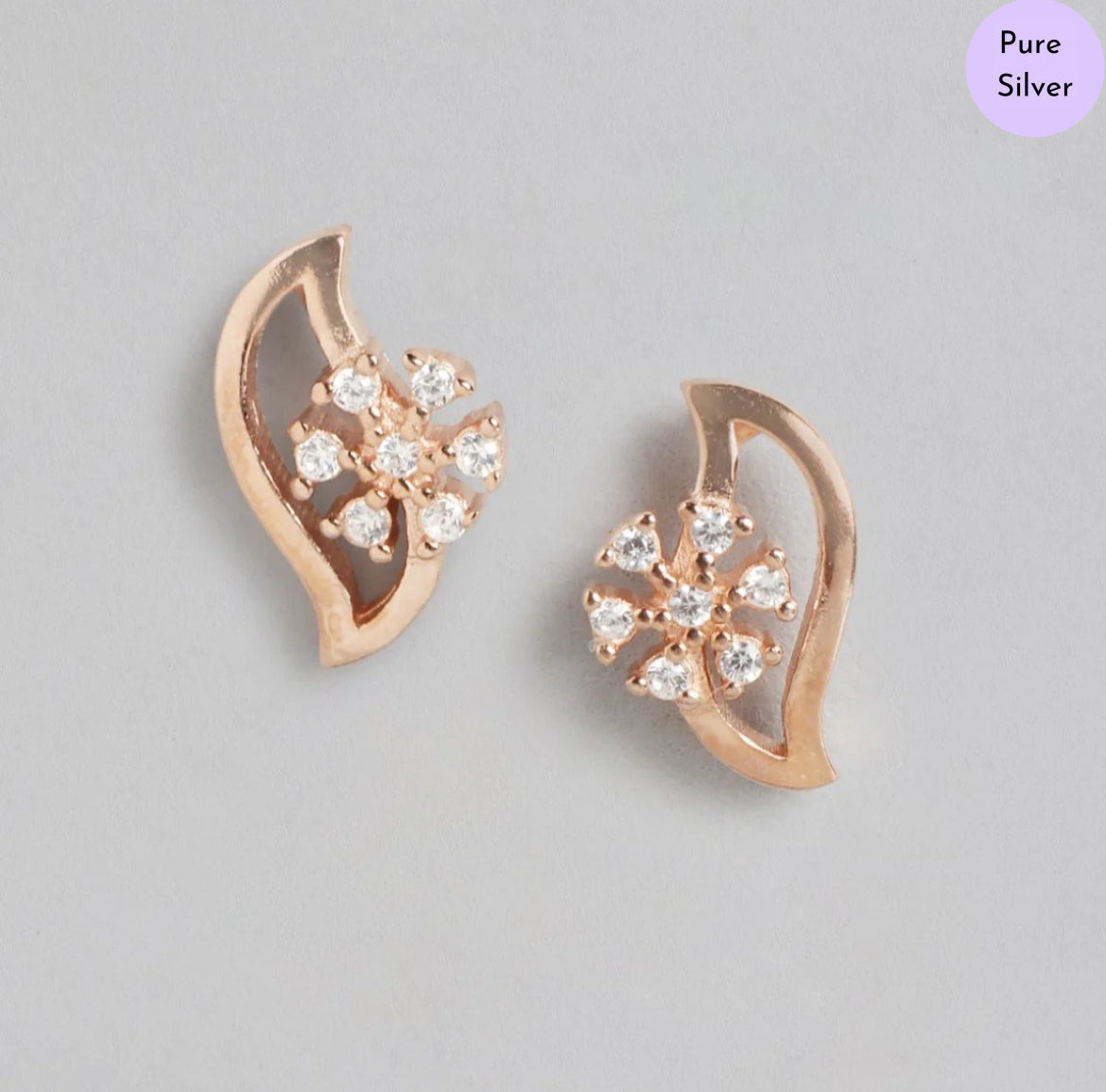 Radiant Tail 925 Sterling Silver Flower Pattern Jewelry Set