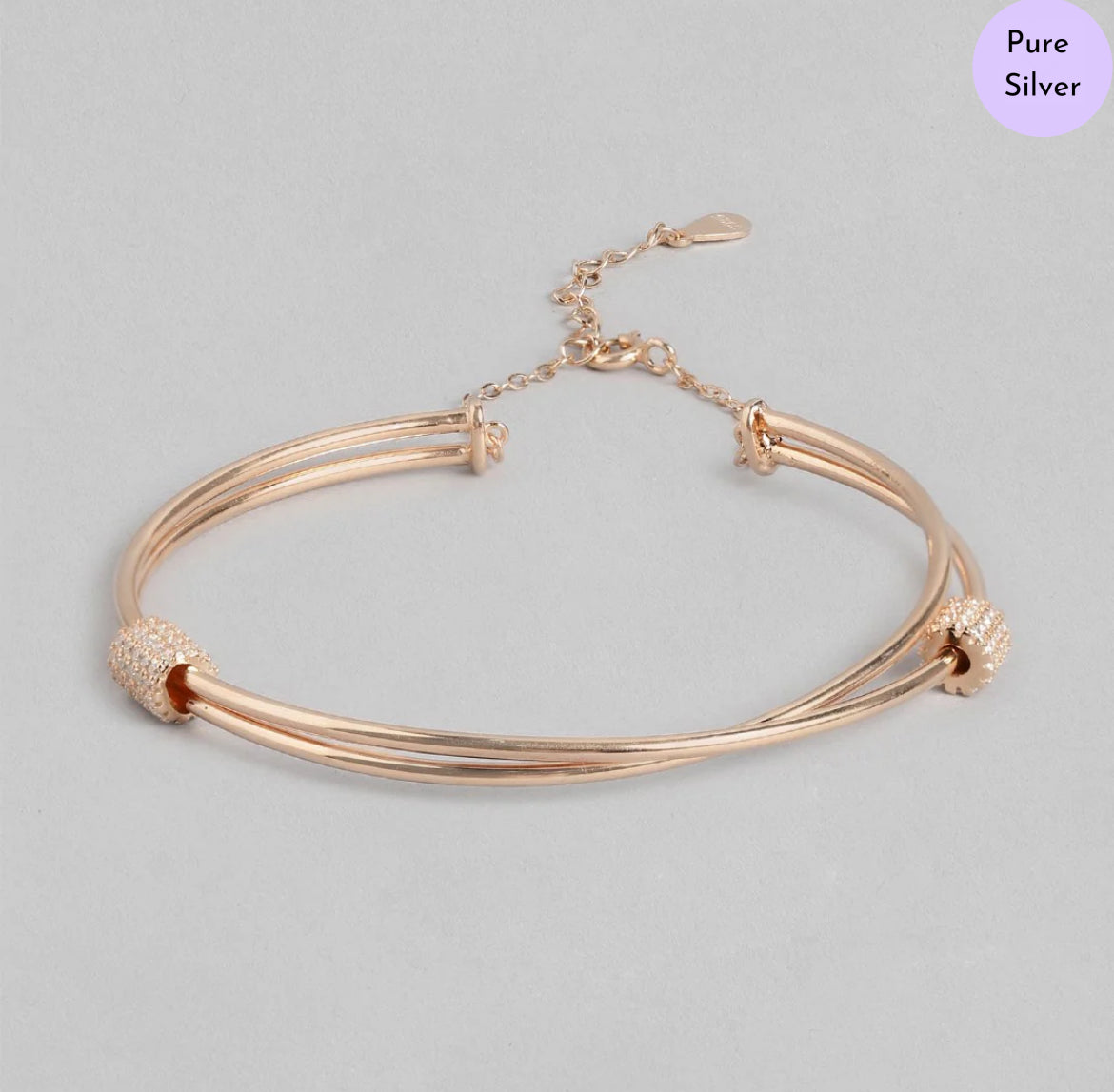 Blush Loop 925 Sterling Silver Bracelet with Cubic Zirconia