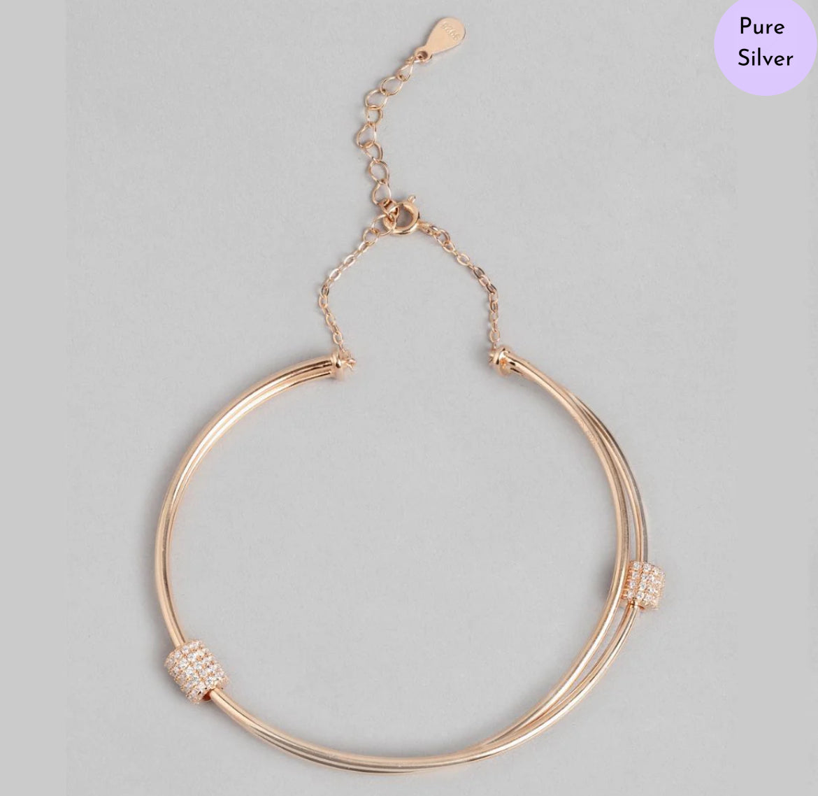 Blush Loop 925 Sterling Silver Bracelet with Cubic Zirconia