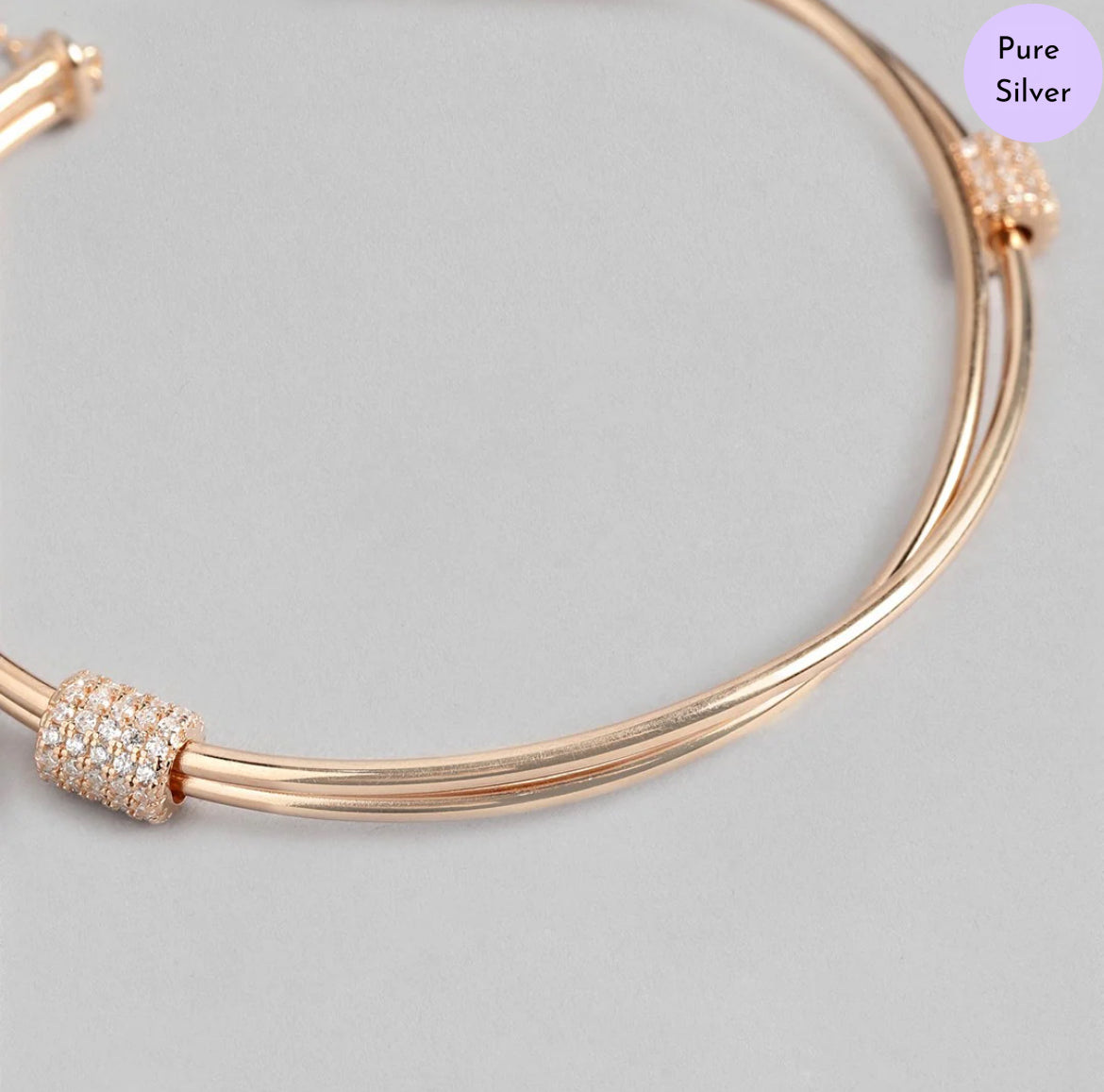Blush Loop 925 Sterling Silver Bracelet with Cubic Zirconia