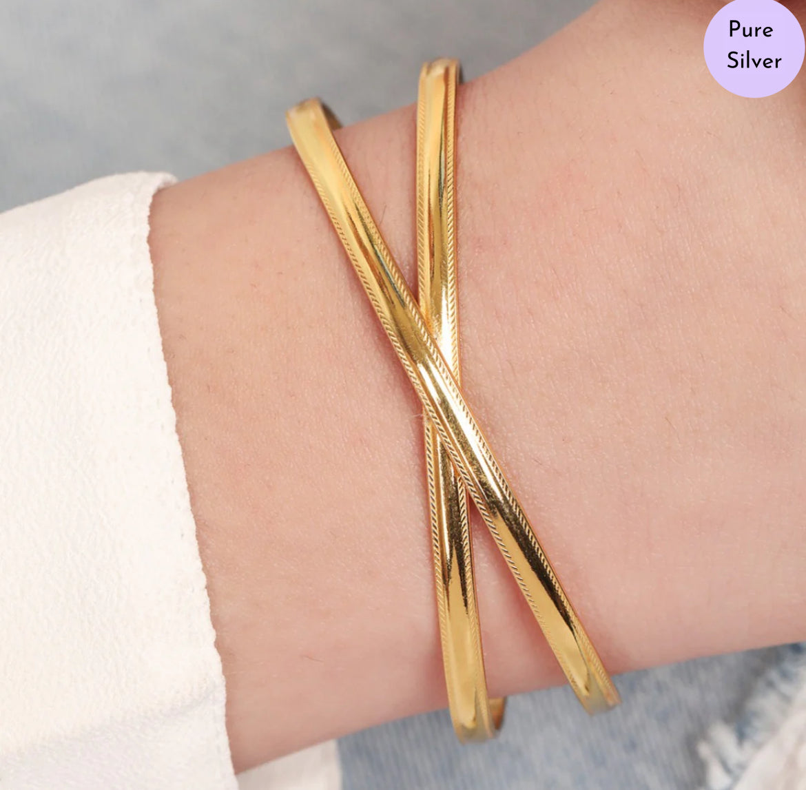 Infinity Knot Gold-Plated 925 Sterling Silver Bracelet with Infinity Pattern