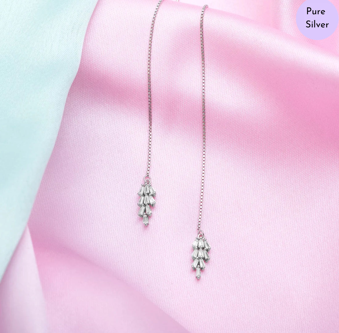 Hanging Charm 925 Silver Earrings