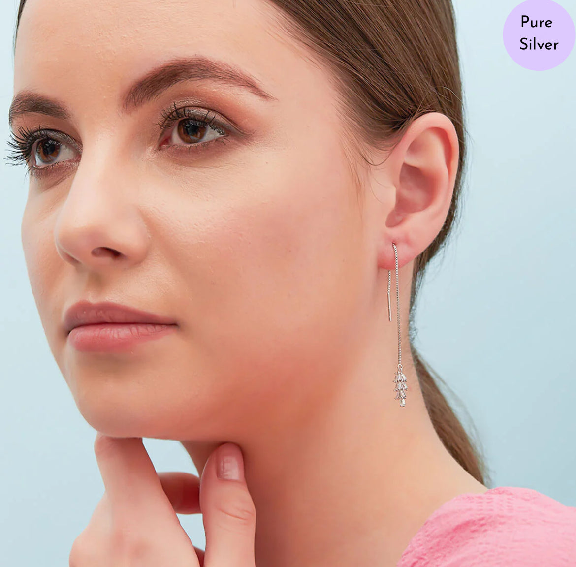 Hanging Charm 925 Silver Earrings