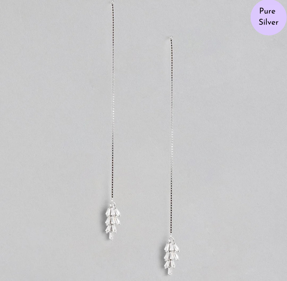 Hanging Charm 925 Silver Earrings