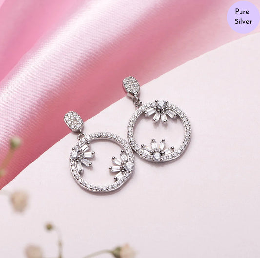 Crystal Haze 925 Sterling Silver Rhodium-Plated Earrings