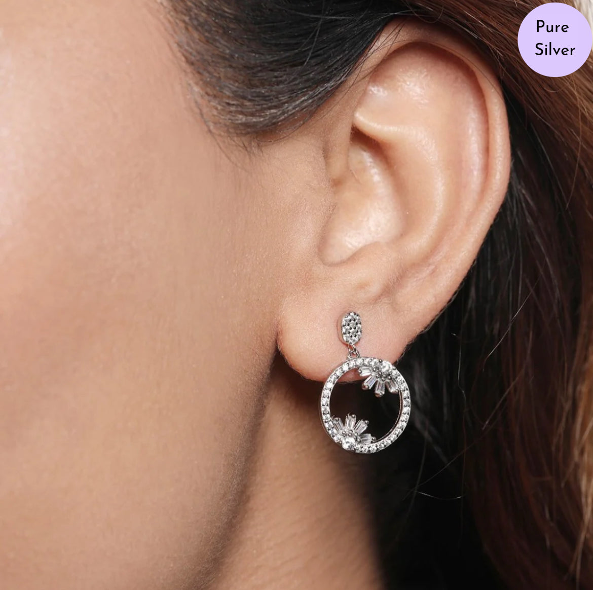 Crystal Haze 925 Sterling Silver Rhodium-Plated Earrings