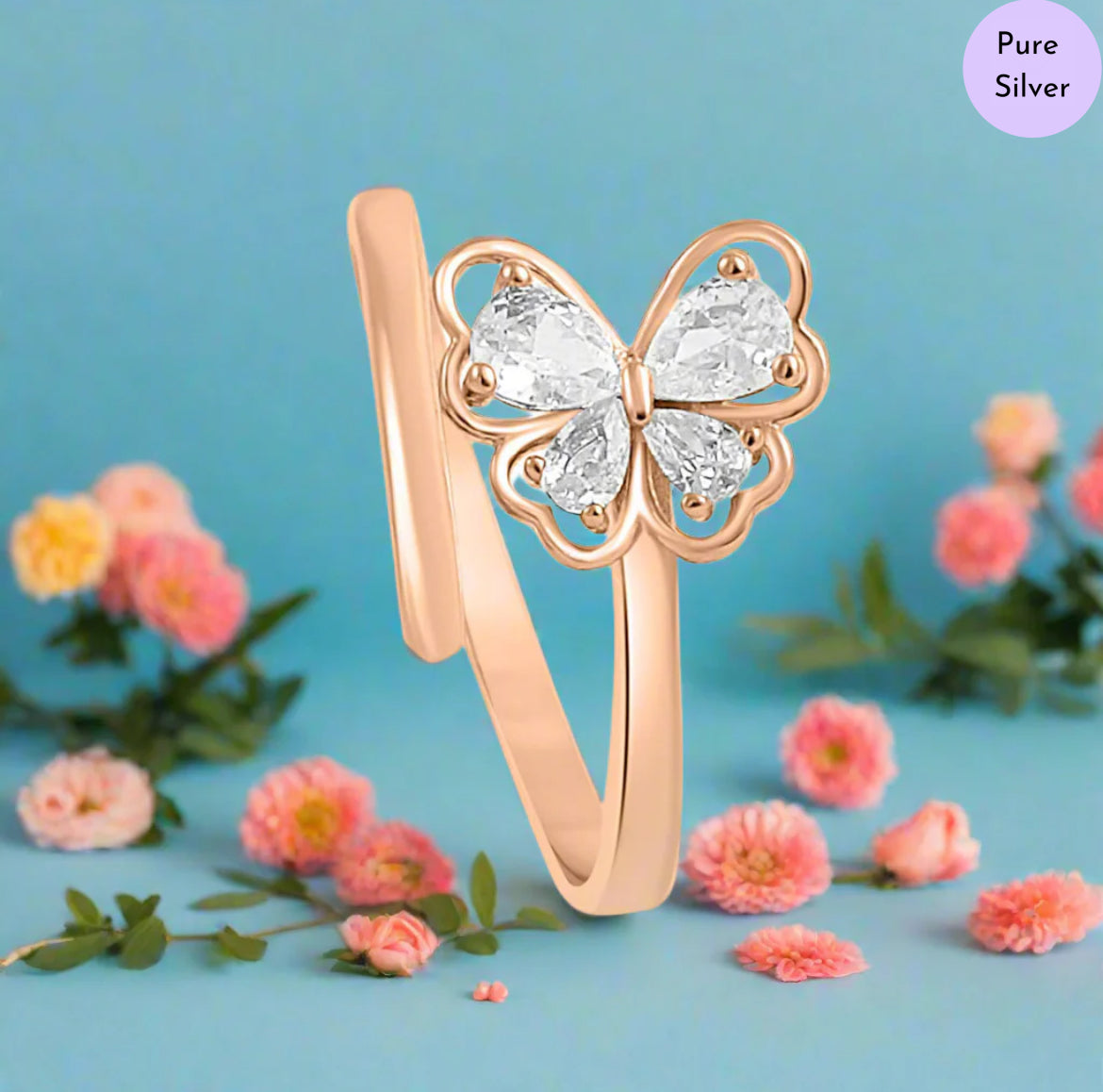 Boundless Shine Rose Gold Plated 925 Sterling Silver Ring