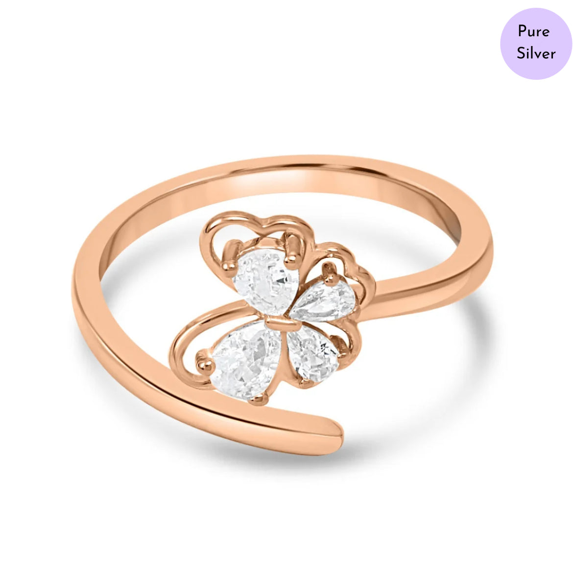 Boundless Shine Rose Gold Plated 925 Sterling Silver Ring