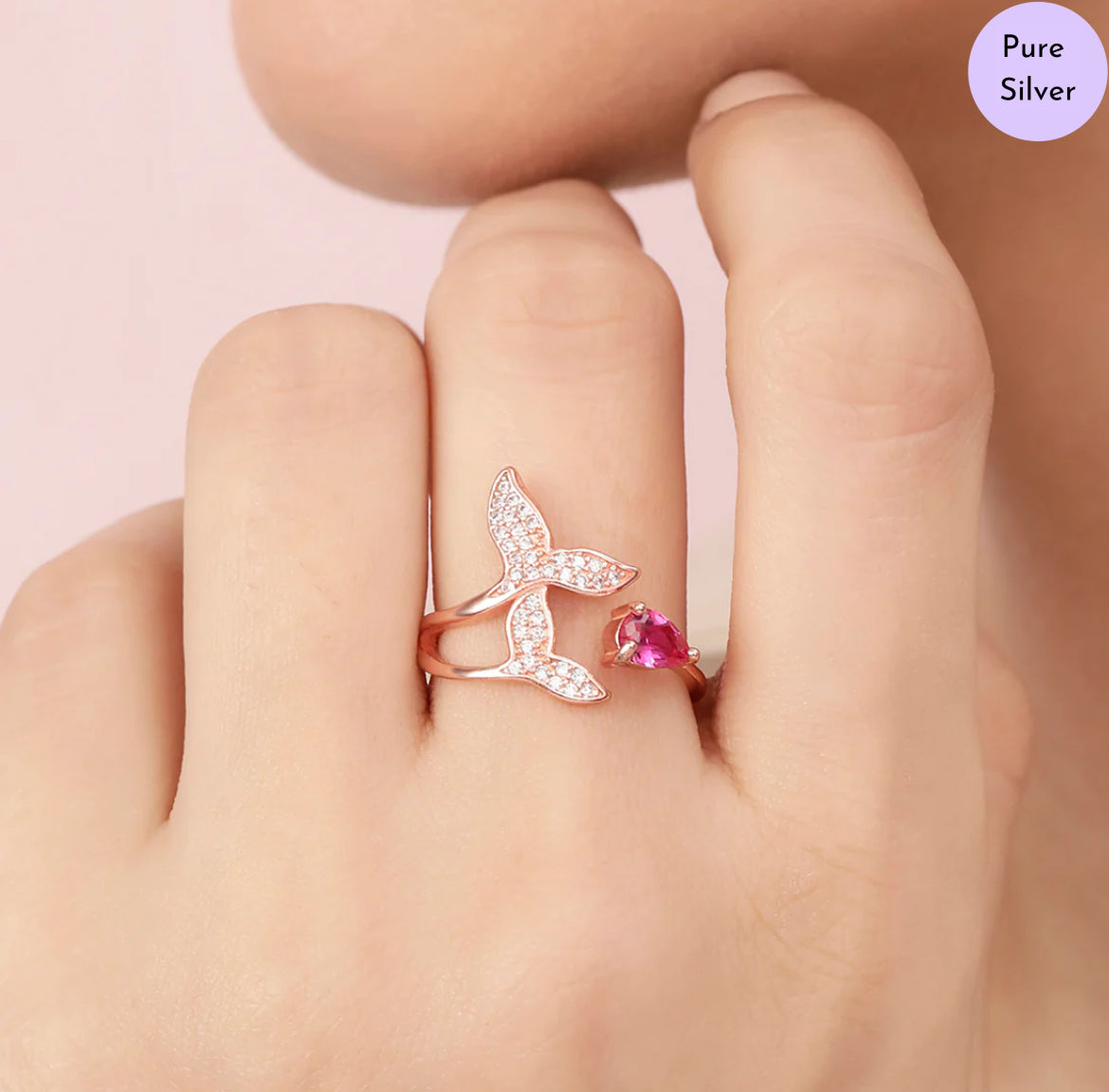 Frosted Leaf Rose Gold Plated 925 Sterling Silver