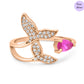 Frosted Leaf Rose Gold Plated 925 Sterling Silver
