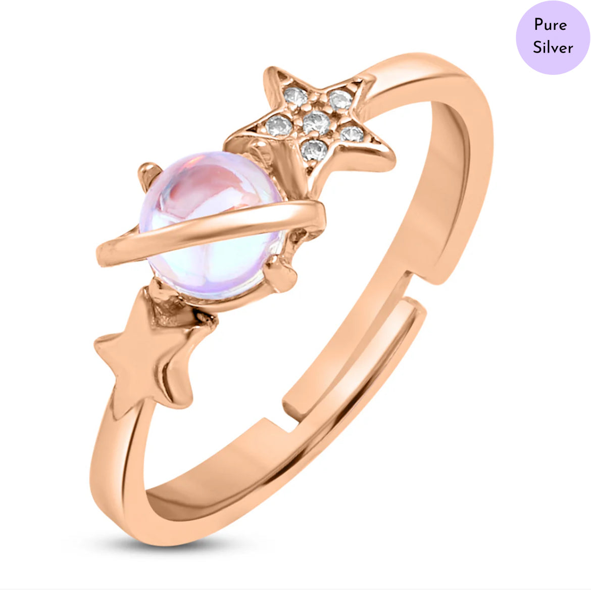Ruby Veil Rose Gold Plated 925 Sterling Silver Ring