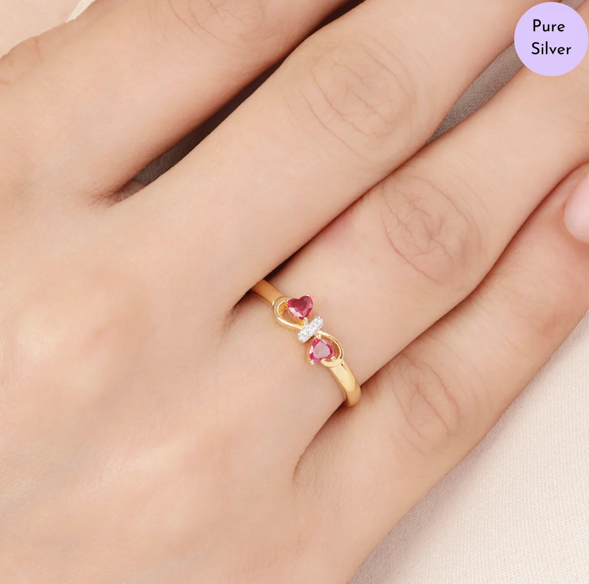 Emerald Frost CZ Gold Plated 925 Sterling Silver Ring