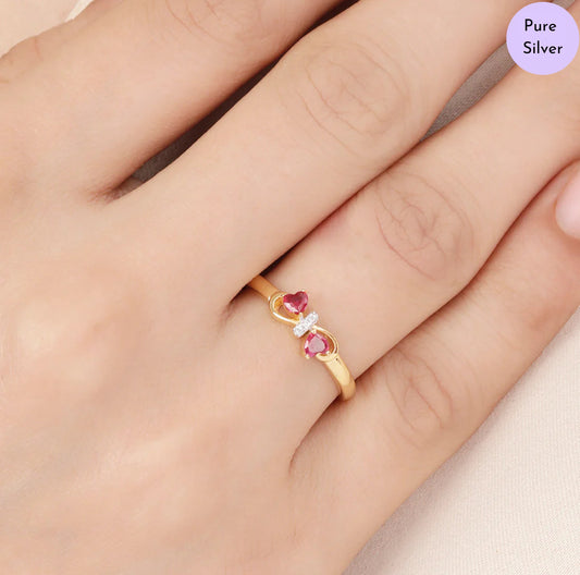 Emerald Frost CZ Gold Plated 925 Sterling Silver Ring