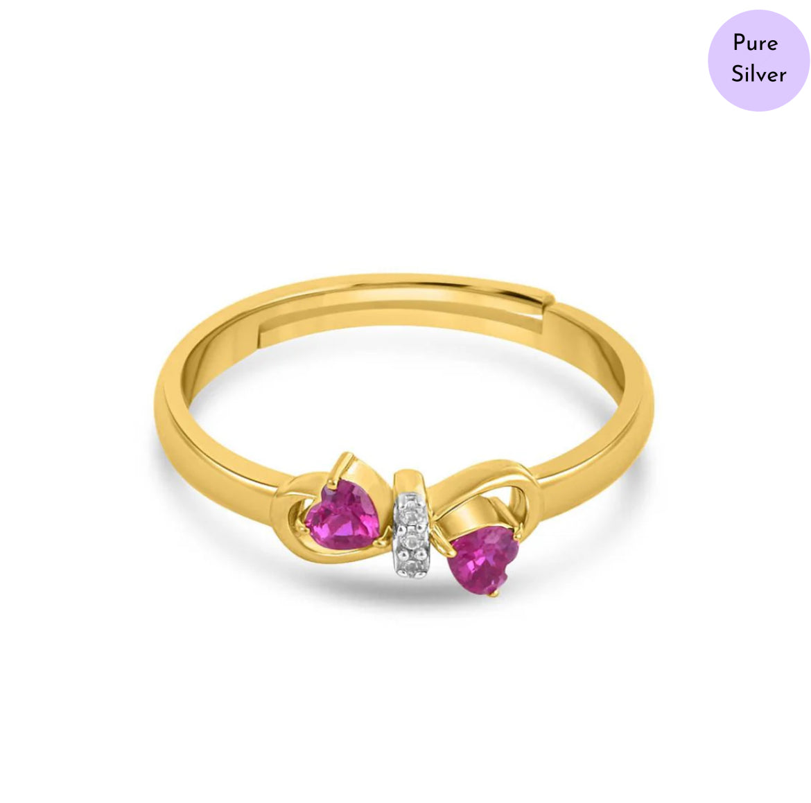 Emerald Frost CZ Gold Plated 925 Sterling Silver Ring