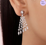 Gleaming Layers Rhodium Plated 925 Sterling Silver Earrings