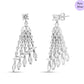 Gleaming Layers Rhodium Plated 925 Sterling Silver Earrings