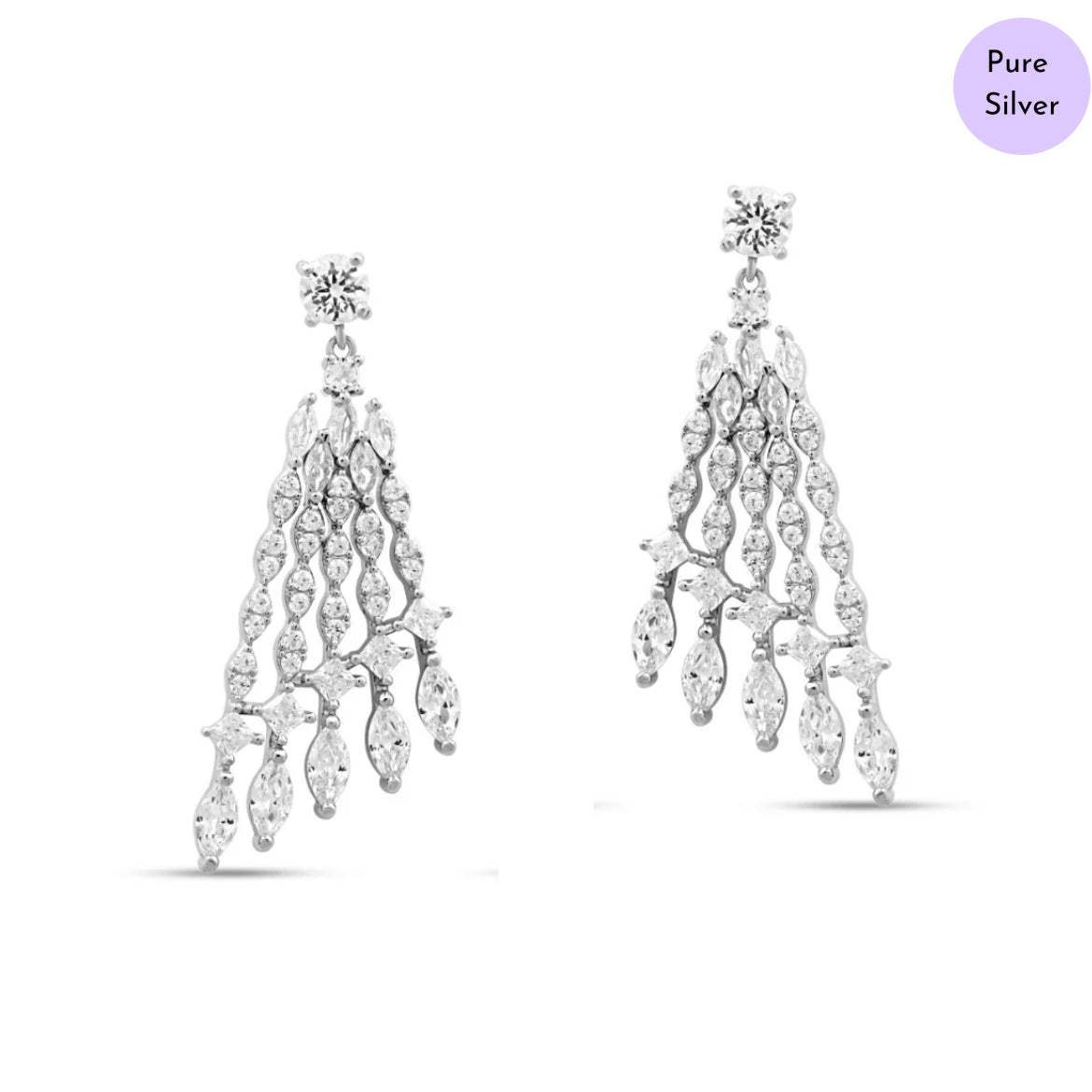 Gleaming Layers Rhodium Plated 925 Sterling Silver Earrings