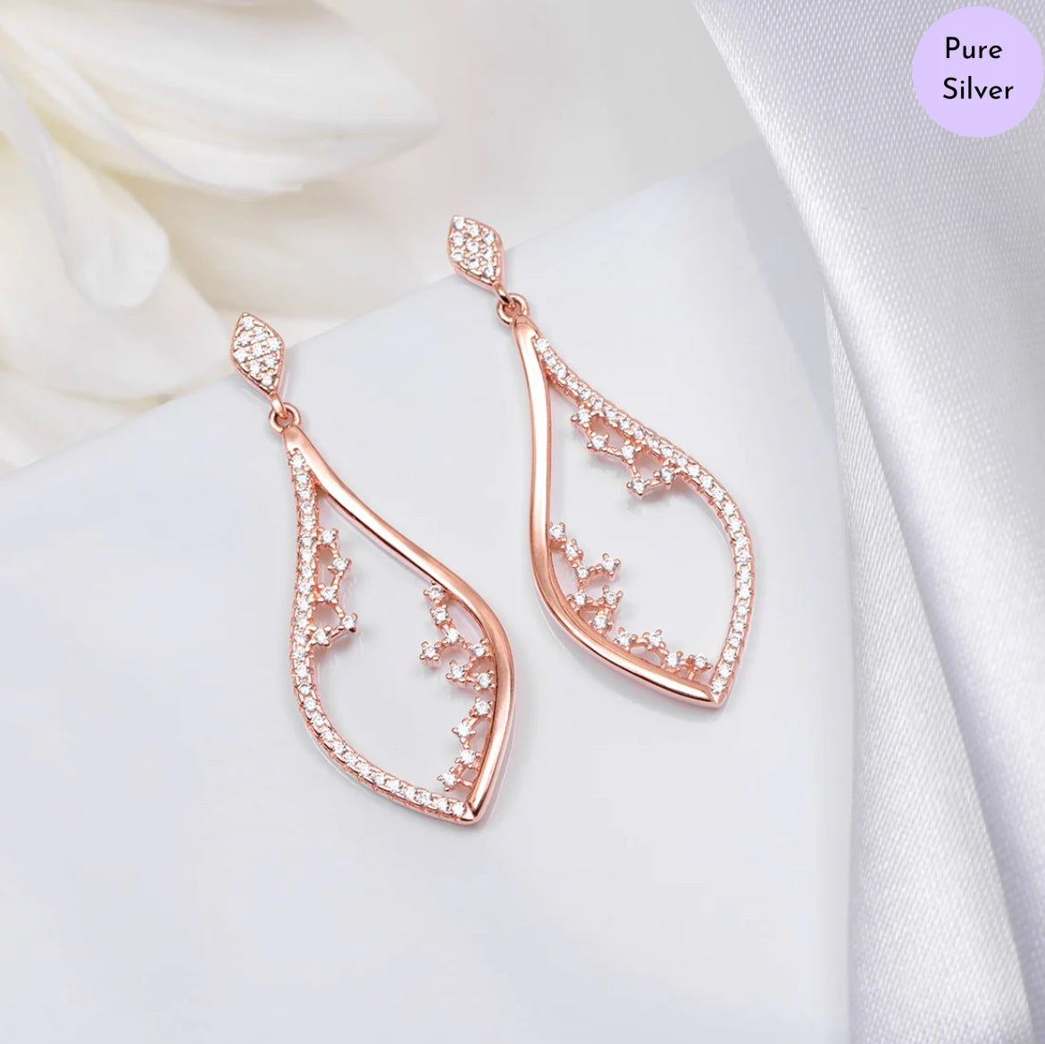 Vintage Aura Rose Gold Plated 925 Sterling Silver Stud Earrings