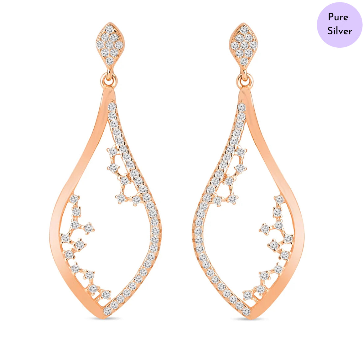 Vintage Aura Rose Gold Plated 925 Sterling Silver Stud Earrings