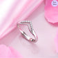 Cherished Heart CZ Rhodium-Plated 925 Sterling Silver Ring