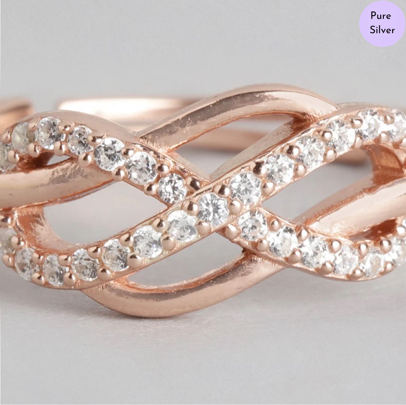 Blush Radiance 925 Sterling Silver Cubic Zirconia Women's Ring