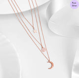 Luminous Layer  Rose Gold Plated 925 Sterling Silver Necklace