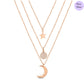 Luminous Layer  Rose Gold Plated 925 Sterling Silver Necklace