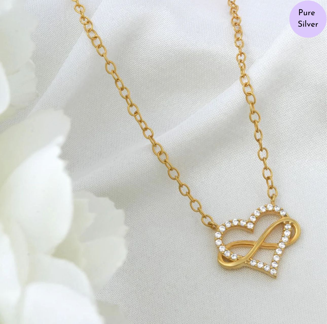 Heart Loop Gold Plated 925 Sterling Silver Necklace