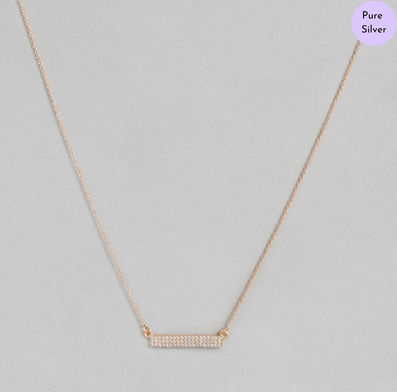 CZ Glide Gold Plated 925 Sterling Silver Necklace