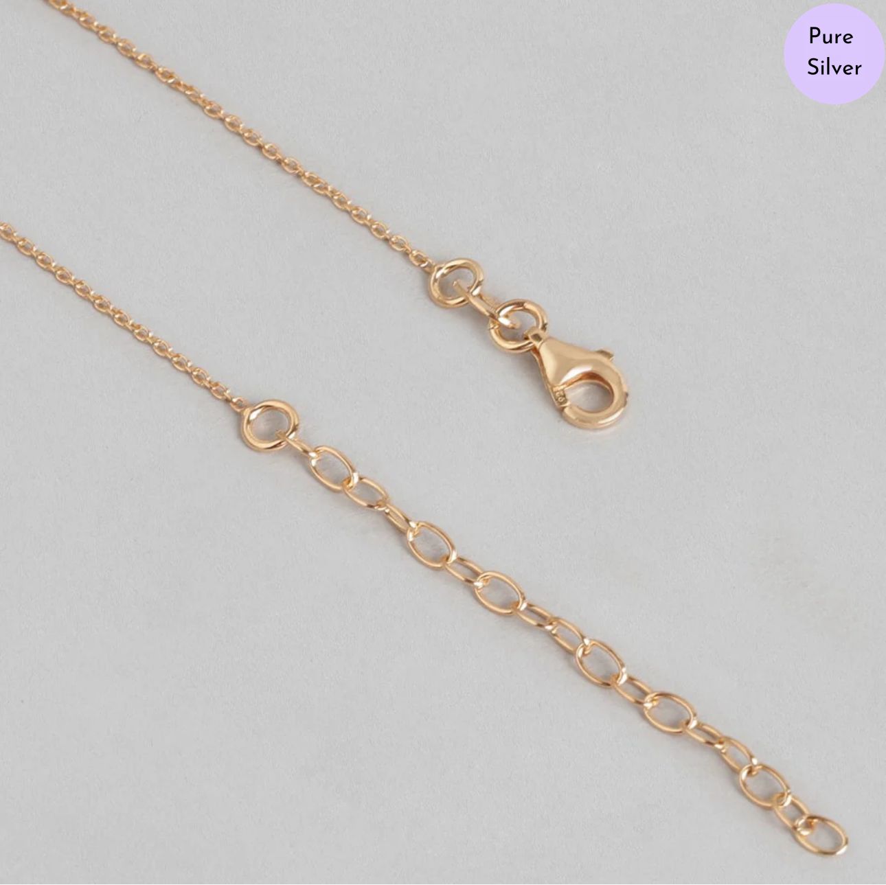 CZ Glide Gold Plated 925 Sterling Silver Necklace