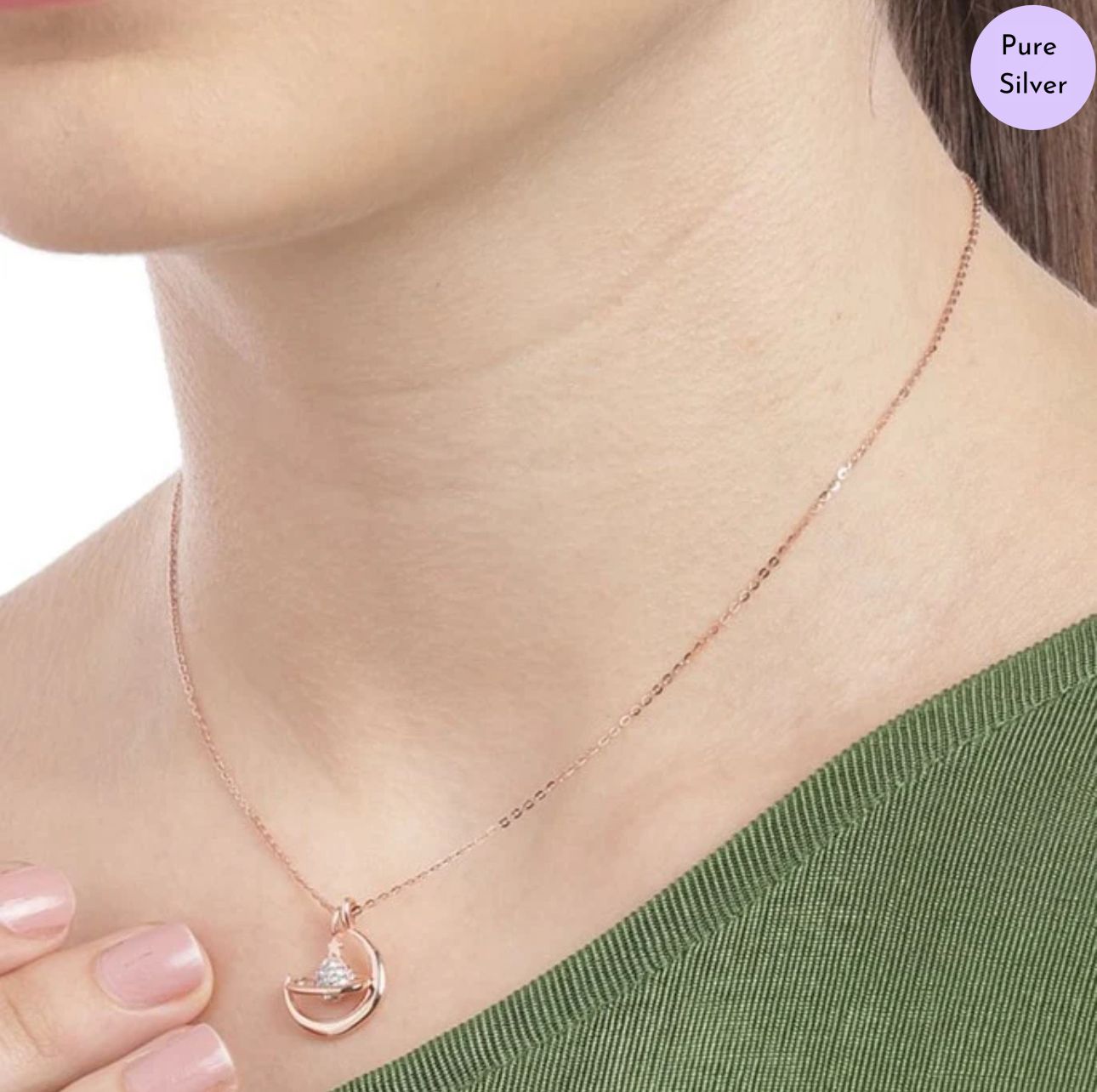 Selene & Titan Rose Gold Plated 925 Sterling Silver Necklace