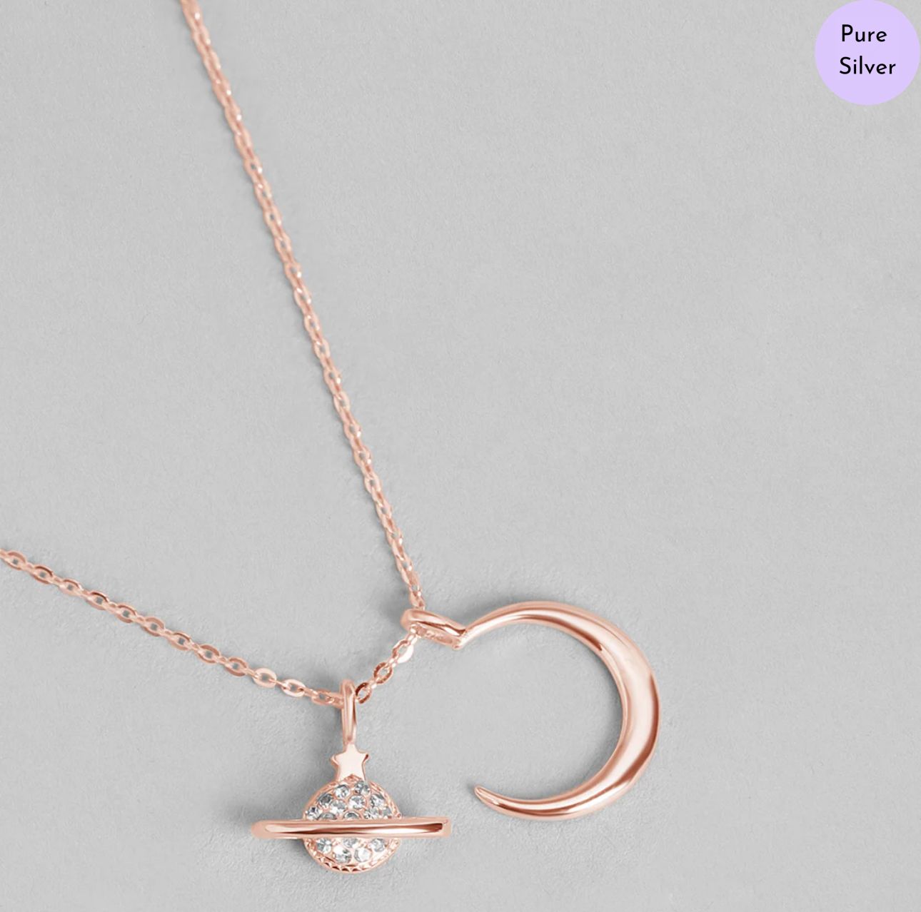 Selene & Titan Rose Gold Plated 925 Sterling Silver Necklace